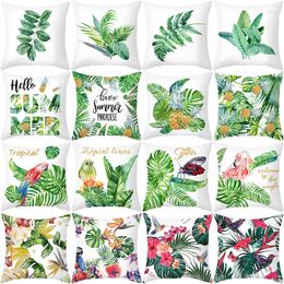 Pillow Pineapple Parrot Cover Tropical Leaf Pillowcase Abstract Flower Decorative Sofa S Pillowcover