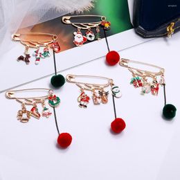 Brooches Fashion Christmas For Women Santa Claus Tree Small Bell Snowman Pins Year Brooch Gift Jewellery Accessories