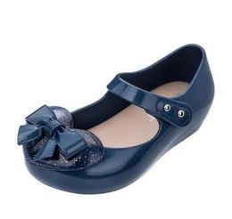 Mini Melissa Girls Summer PVC -желе -обувь мода в стиле Bowknot Soft Kids Mabd Girls Shoes Flat Beach Sandals T200411309J1103994