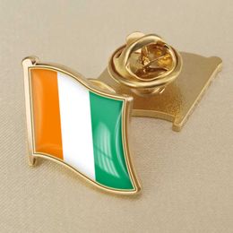 Ivory Coast National Flag Crystal Gel Emblem Brooch Flag Badges of the World