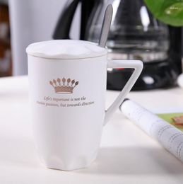 Mugs Creative Gift Home Mug COUPLE'S Ceramic Cup Birthday Coffee With Lid Spoon Custom Logo