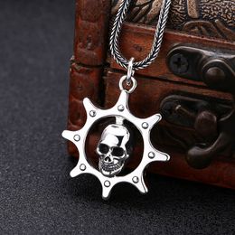 Skull Pendant Necklaces 925 Sterling Silver Ball chain Vintage Gothic Punk Hip-hop fashion Timeless Jewellery Accessories Gifts For Men 50 55 60 65 cm