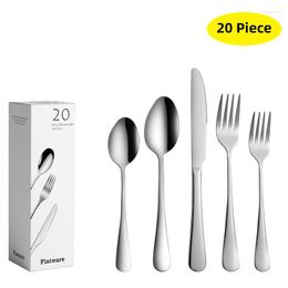Dinnerware Sets 20pcs Silverware Flatware Cutlery Set Stainless Steel Dishes Utensils Service For 4 Include Knife Fork Spoon Complete