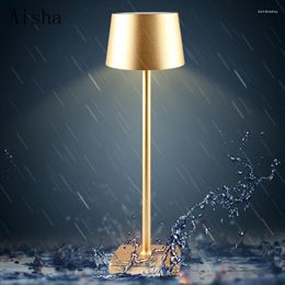 Pendant Lamps LED Aluminium Alloy Waterproof Desk Lamp Touch Dimming Rechargeable Metal Table For Bar Living Room Reading Book Light