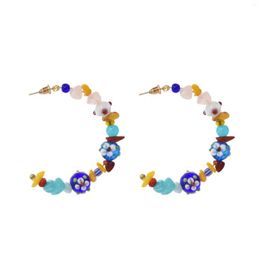 Hoop Earrings Handmade Acrylic Beads For Women Boho Stone Statement Pendientes Beach Holiday Party Jewellery Gift