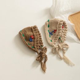 Hair Accessories Crochet Woolen Baby Headband Flower Girl Turban Earmuffs Knitted Hairband For Children Warmer Band Kids Tieback