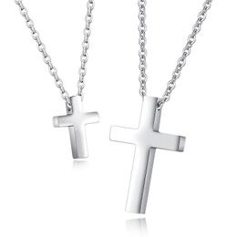 Pendant Necklaces Cross Couple Necklace Jesus For Men Women Religious Christian Jewellery Rose Gold Black Silver Colour Chain Link