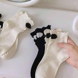 Women Socks Autumn And Winter Calf Chinese Style Casual Tube Cheongsam Buckle Cotton Hosiery