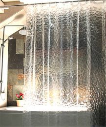 Curtain Waterproof EVA 3D Shower With 12 Hooks Bathing Sheer Bathroom Accessories 180X180cm White Blue Green
