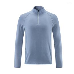 Men's T Shirts Men's Running Training T-Shirts Quick Dry Breathable Tight Long Sleeve Tops Zipper Up 2023 Man Compression Sweatshirts