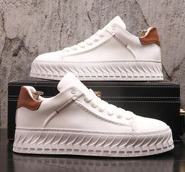 Designer Mens platform shoes luxury mesh sneakers breathable increase height round Toe Lace-Up flat heel comfort Casual men Sports Walking Shoes