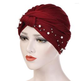 Ethnic Clothing A.s.sqmgos High Quality Pearl Solid Color Cotton Muslim Islam Scarf Undercap For Women 2023 Temperament Head Scarves Turban