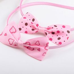 Handmade Heart Bowknot Hairbands Headbands For Girls Children Solid Color Party Club Decor Headwear Fashion Accessories