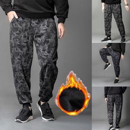 Men's Pants Mens Winter Sports Velvet Camouflage Trousers Thick Loose Bound Casual Indoor Boy