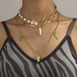 Pendant Necklaces Bohemia Gold Colour Multiple Styles Necklace For Women Trendy Multi-Layer Pearl Heart Set Party Jewellery Gifts