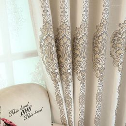 Curtain Grey Blackout Curtains For Living Room Bedroom Windows Treatment Luxruy Jacquard Thick