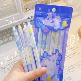 6Pcs Writing Pen Press Type Print Sign Adorable Cheese Decor Gel Signing School Supplies