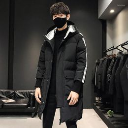 Men's Down In The Long Winter Jacket Coat Logo On 2023 Young Male Wholesale White Duck