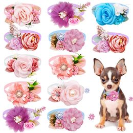 Dog Apparel 20/50PCS Flower Bowties Pearl Diamond Pet Bows For Bow Tie Collar Valentine's Day Spring Grooming Products