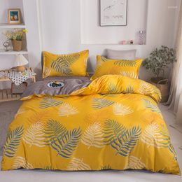 Bedding Sets 2023 Set Golden Duvet Cover Pastoral Flat Sheet Modern Bed Linen Colorful Pillowcase Side 3/4pcs