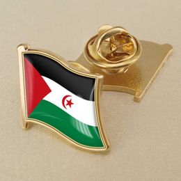 Western Sahara National Flag Crystal Resin Badge Brooch Flag Badges of All Countries in the World