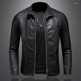 Men's Jackets Men's First Layer Leather Biker Jacket Light