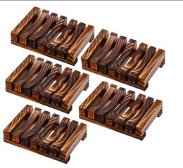 Soap Box Natural Bamboo Dishes Bath Soap Holder Wooden Soap Dishes Tray Wooden Prevent Mildew Drain Box Bathroom Washroom Tools