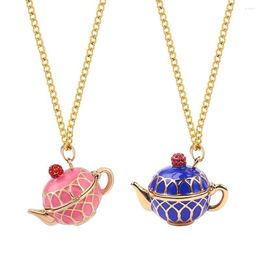 Pendant Necklaces 2023 Fashion Jewellery Enamel Glaze Necklace Teapot Pendants All-match Women Creative