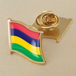 Mauritius National Flag Crystal Resin Drop Badge Brooch Flag Badges of All Countries in the World