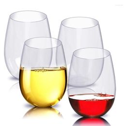 Mugs 4pc/set Unbreakable PET Red Wine Glass Transparent Fruit Juice Beer Cup Shatterproof Plastic Glasses Cups Bar