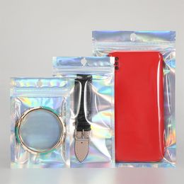 Rainbow Ziplock Smell Proof Bags Resealable Holographic Bag for Party Favour Food Safe Storage Packaging Products