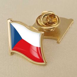 Czech Republic Flag Crystal Drop Rubber Badge Brooch Flag Brooch of the World