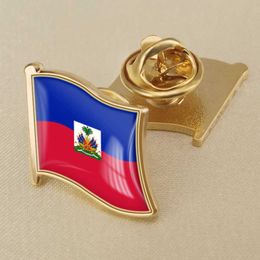 Haitian National Flag Crystal Resin Drop Badge Brooch Flag Badges of All Countries in the World