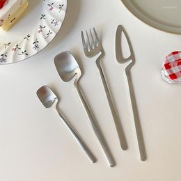 Dinnerware Sets Korean INS Hanging Edge Knife Fork Spoon Coffee Stainless Steel Dessert Po Props