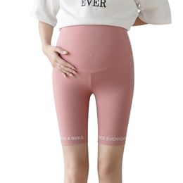 Maternity Bottoms Skinny Pregnant Woman Yoga Pants Tall Waist Abdomen Active Leggings Stretched Knee-Length Belly Trousers Sport Shorts