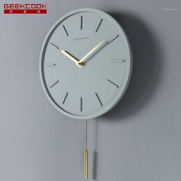 Wall Clocks 3d Creative Clock Modern Design Pendulum Concrete Quartz Living Room Swing Bedroom Decorative Watch SC0931