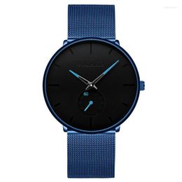 Wristwatches Famous Men Ultra Thin Watches Mens Stainless Steel Mesh Watch Male Business Casual Quartz Relogio Masculino Wristwatch