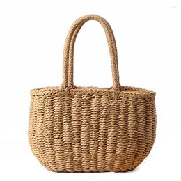 Evening Bags DCOS-Fashion Summer Beach Bag Handmade Rattan Basket Women Holiday Bohemian Small Tote