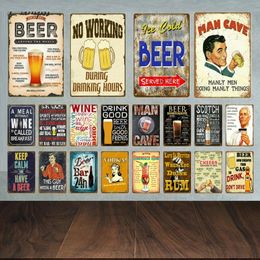 Beer Metal Tin Sign Beer Zone Cold Beer Front Door Bar Pub Cafe Wall Decor Retro Drinking Tin Sign Crafts Decor Car Plate License Plaques Wine Painting size 30X20CM w01