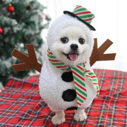 Dog Apparel Christmas Pet Clothes Fancy Dress Snowman Costumes for Small Medium s Coat Chihuahua 230211