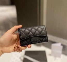 2023Luxury brand cc wallet card holder classic pattern caviar sheepskin material wallet5688