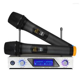 Microphones MU-878 KTV Dual Wireless Microphone Professional Receive Home Theatre Speaker Audio Mixer Power