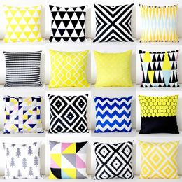 Pillow Case Geometric Patterns Throw Pillowcase Cotton Linen Printed Covers For Office Home Textile