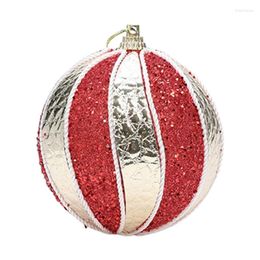 Party Decoration Stripe Christmas Ball Colourful Tree Hangable Ornaments For Holiday Wedding Home Background B03D