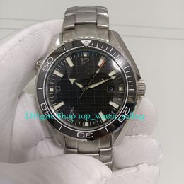 With Box 007 Watch for Men's Black Dial Ceramic Bezel 600M Limited Edition Steel Bracelet Sport Asia 8500 Movement Mechanical Wristwatches Mens Automatic Watches