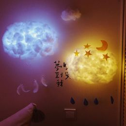 Decorative Figurines Objects & Cotton Cloud Night Light Indoor Diy Creative Gift Girl Room Layout Handmade Ins Style Hanging Wind Chimes Hom