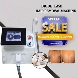 Portable 808nm diode hair removal laser beauty machine 3 wavelengths 755 808 1064nm Improve complexion contractive pore Permanent Depilatory instrument