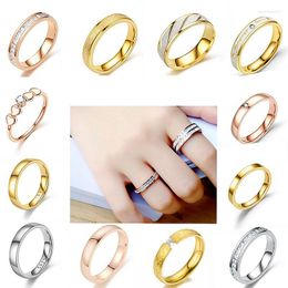 Wedding Rings Simple Ring Sweet Korean Gold Colour Titanium Steel Coupon