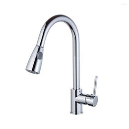 Kitchen Faucets Luxury Deck Mounted Chrome Colour Brass Material Of Removable Pull Out Faucet