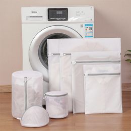 Laundry Bags 7 pcs/set Grey Washing Coarse and Fine Mesh for Dirty Clothes Underwear Bra Socks 230211